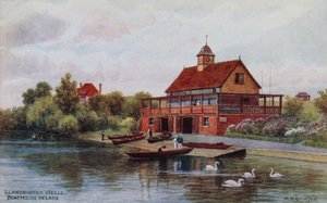 Llandrindod वेल्स, झील पर नाव हाउस द्वारा अल्फ्रेड रॉबर्ट क्विंटन