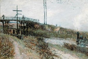 सेव्रेस में रेलवे पर फुटब्रिज, c.1879 द्वारा अल्फ्रेड सिसली