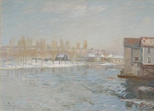 लोइंग एंड द मिल्स ऑफ मोरेट, स्नो इफेक्ट, 1891 द्वारा अल्फ्रेड सिसली