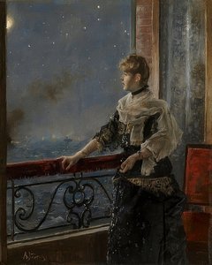 मूनलाइट (Au clair de la lune)। 1885 के लगभग द्वारा अल्फ्रेड एमिल स्टीवंस