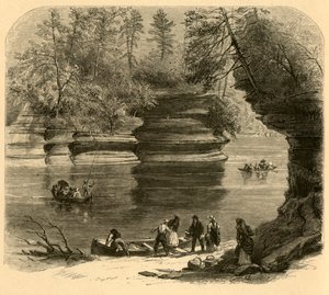 स्टीमबोट रॉक, विस्कॉन्सिन नदी, 1874।