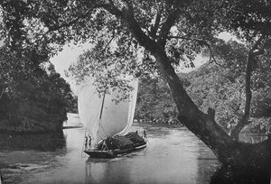 फुल सेल में पद्दा बोट, c1890, 1910