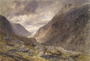 Llanberis का पास, c.1853 (कागज पर पानी का रंग) द्वारा अल्फ्रेड विलियम हंट