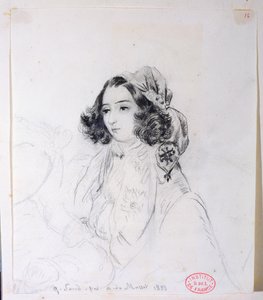 जॉर्ज सैंड (1804-76) एक हेडस्कार्फ पहनना, 1833