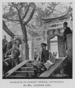 परियों के मंदिर में प्रवेश, चुंगकिंग (बी/डब्ल्यू फोटो)