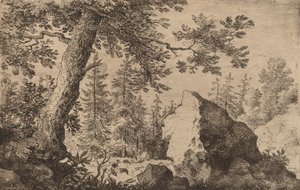 बोल्डर इन द वुड्स, शायद c. 16451656. द्वारा एलर्ट वैन एवरडिंगन
