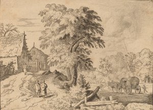 दो ड्राफ्ट घोड़ों वाली गाड़ी, शायद c. 16451656. द्वारा एलर्ट वैन एवरडिंगन