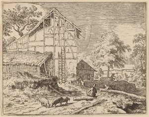 दो सीढ़ी वाला कॉटेज, शायद c. 16451656. द्वारा एलर्ट वैन एवरडिंगन