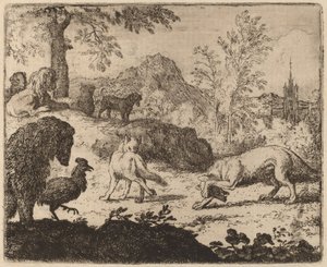 रेनार्ड ने वुल्फ को एक आँख से अंधा कर दिया, शायद c. 16451656. द्वारा एलर्ट वैन एवरडिंगन