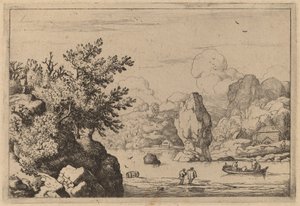 एक नदी के बीच में चट्टान, शायद c. 16451656. द्वारा एलर्ट वैन एवरडिंगन
