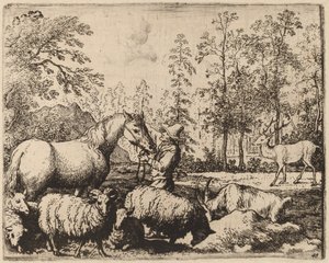 द हॉर्स एंड द स्टैग, शायद c. 16451656. द्वारा एलर्ट वैन एवरडिंगन