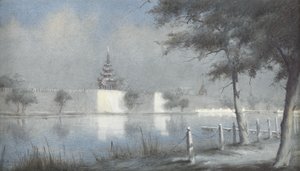 1924 में मूनलाइट द्वारा मांडले में Moat (कागज पर wc)