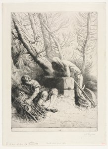 डेथ एंड वुडकट्टर, 1881। द्वारा अल्फोंस लेग्रोस