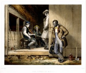 द पावर ऑफ़ म्यूज़िक, 1848 (हाथ से रंगी लिथोग्राफ)