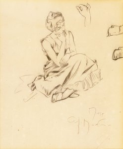 एक बैठा हुआ महिला का अध्ययन, 1897 द्वारा अल्फोंस मुचा