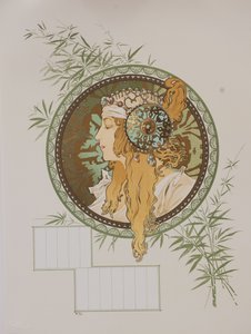 बीजान्टिन प्रमुख: गोरा कैलेंडर, 1897। द्वारा अल्फोंस मुचा