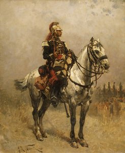 ए कैवेलरीमैन, 1884। द्वारा अल्फोंस डी न्यूविल