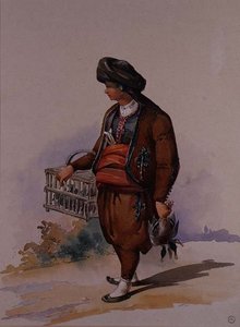 एक बतख विक्रेता, c.1855 द्वारा अमादेओ प्रीज़ियोसिक
