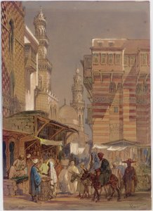 मार्केट डे ऑन द म्यू "izz id-Din li-Lah, Old Cairo, 1862 द्वारा अमादेओ प्रीज़ियोसिक