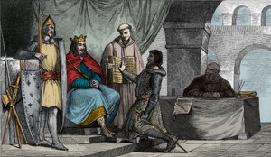 लुई II (848-79) स्टैमरर को एक कुलीन से निष्ठा की शपथ मिलती है - द्वारा एम्ब्रोडि टार्डिउ