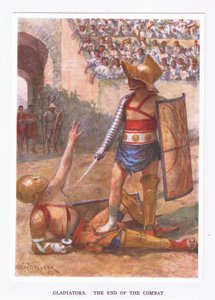 ग्लेडियेटर्स, मुकाबला का अंत, रोमन सैनिक का चित्रण, 1928 द्वारा अमेदी फॉरेस्टियर