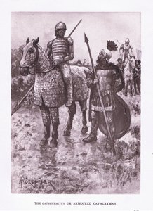 कैटफ़्रेक्टस या बख़्तरबंद घुड़सवार, रोमन सैनिक का चित्रण, 1928