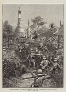 बर्मा में फाइटिंग, एक चल फ्लाइंग कॉलम के एडवांस गार्ड ने दुश्मन के कब्जे वाले एक गांव पर हमला किया द्वारा अमेदी फॉरेस्टियर