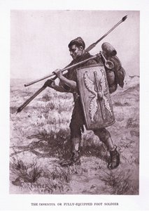 इम्पीडिटस या पूरी तरह सुसज्जित पैर सैनिक, रोमन सैनिक का चित्रण, 1928