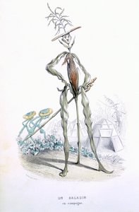 यूजीन नूस और मेरे एंटोनी, 1851 (रंग उत्कीर्णन) द्वारा &39;L&39;Empire des Legumes, Memoires de Curcurbitus&39; से एक कंट्री स्ट्रॉलर द्वारा अमेडी वरिन
