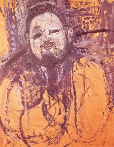 डिएगो रिवेरा का पोर्ट्रेट, Amedeo Modigliani (1884-1920) द्वारा, कैनवास पर तेल और तापमान द्वारा एमेडियो मोदिग्लिआनी