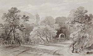 ए कंट्री रोड, हेस्टिंग्स, c.1803 (चॉक) द्वारा अमेलिया लोंग