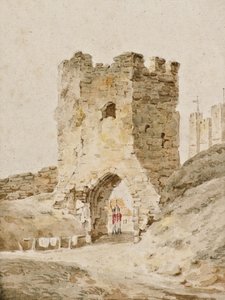 डोवर कैसल में ड्यूटी पर दो सैनिक, c.1805 (वाटर कलर)