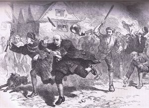 दंगाई 1766 से पहले हचिंसन की उड़ान, कैसेल, पेट्टर और गैलपिन द्वारा प्रकाशित संयुक्त राज्य अमेरिका के कैसल्स इतिहास का चित्रण, c.1900