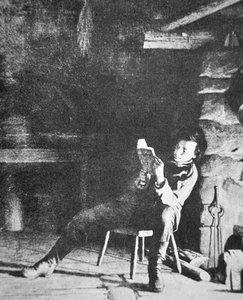 अब्राहम लिंकन (1809-65) एक युवा लड़के के रूप में (बी/डब्ल्यू फोटो) द्वारा अमेरिकी फोटोग्राफर
