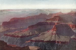 ग्रांड कैन्यन, एरिज़ोना, होपी पॉइंट से सूर्यास्त (रंगीन फोटो) द्वारा अमेरिकी फोटोग्राफर