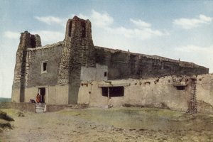 द ओल्ड चर्च, प्यूब्लो ऑफ अकोमा, न्यू मैक्सिको (रंगीन फोटो) द्वारा अमेरिकी फोटोग्राफर