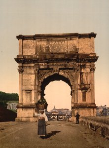 द ट्रायम्फल आर्क ऑफ़ टाइटस, रोम, c.1890-1900 (फोटोमैकेनिकल प्रिंट) द्वारा अमेरिकी फोटोग्राफर