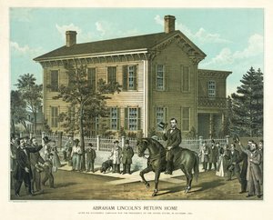 अब्राहम रोमान्सन्स रिटर्न होम, c.1860 द्वारा अमेरिकी स्कूल