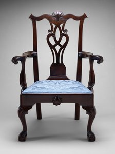 आर्मचेयर, सी। 1760-1790 (काला अखरोट; दक्षिणी पीला पाइन) द्वारा अमेरिकी स्कूल