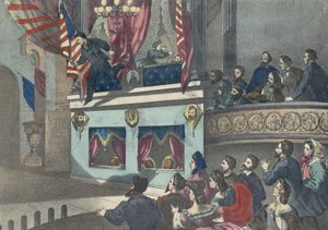 राष्ट्रपति अब्राहम लिंकन की हत्या, c.1865 द्वारा अमेरिकी स्कूल