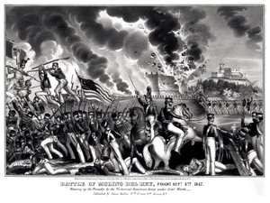 मोलिनो डेल रे की लड़ाई, 8 सितंबर 1847, पब से लड़ी। जेम्स बैली द्वारा, 1848 (उत्कीर्णन) (बंडल फोटो) द्वारा अमेरिकी स्कूल