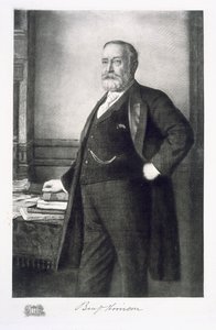 बेंजामिन हैरिसन (1833-1901), संयुक्त राज्य अमेरिका के 23 वें राष्ट्रपति, पब। 1901 (फोटोग्राव्योर) द्वारा अमेरिकी स्कूल