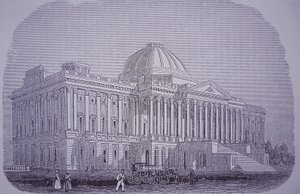 कैपिटल बिल्डिंग, वाशिंगटन डीसी, यूएसए, c.1848 (उत्कीर्णन) द्वारा अमेरिकी स्कूल