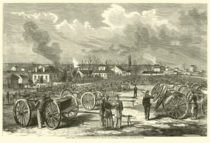 जनरल थमास मुख्यालय के सामने, कन्फेडरेट तोप पर कब्जा, नवंबर 1863 द्वारा अमेरिकी स्कूल