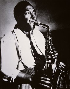 चार्ली पार्कर (1920-55) (बी/डब्ल्यू फोटो) द्वारा अमेरिकी स्कूल