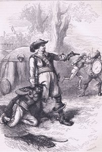 कर्नल एथरटन एंड द इंडियंस 1661, कैसल्स हिस्ट्री ऑफ़ द यूनाइटेड स्टेट्स पब से चित्रण। पेटर और गैलपिन द्वारा c.1890 (लिथो) द्वारा अमेरिकी स्कूल