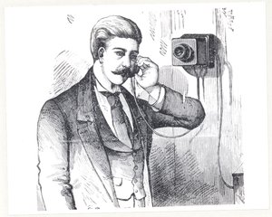 जॉर्ज बार्टलेट प्रेस्कॉट (बी .१ ,३०), १ Telephone ९ ० द्वारा द इलेक्ट्रिक टेलीफोन से उपयोग में कंडेनसर टेलीफोन द्वारा अमेरिकी स्कूल