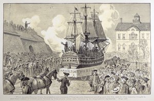 कांग्रेस की परेड और समारोह, c.1790 द्वारा अमेरिकी स्कूल