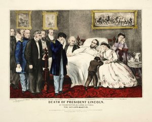 वाशिंगटन, डीसी में राष्ट्रपति लिंकन की मृत्यु, अप्रैल 15, 1865, पब। 1865 द्वारा अमेरिकी स्कूल
