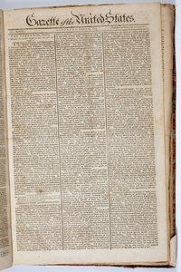 संयुक्त राज्य अमेरिका के राजपत्र का फ्रंट पेज, 15 अप्रैल, 1789 द्वारा अमेरिकी स्कूल